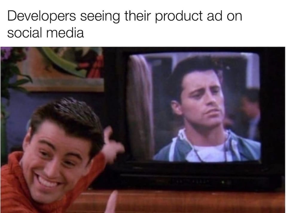 Developers seeing their product ad